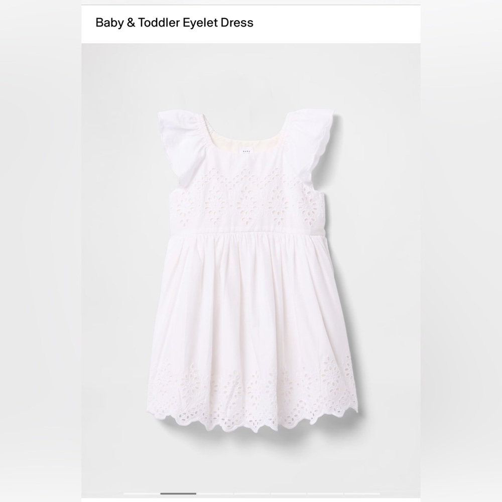 White Eyelet Dress for Baby - Size 6-12 Months